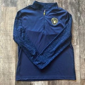 Mens L Milwaukee Brewers lightweight long sleeve top
